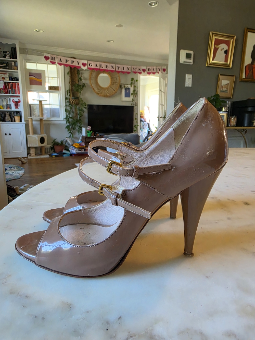 Vintage Miu Miu Calzature Donna Vernice Style Heels Mughetto Size 38/8